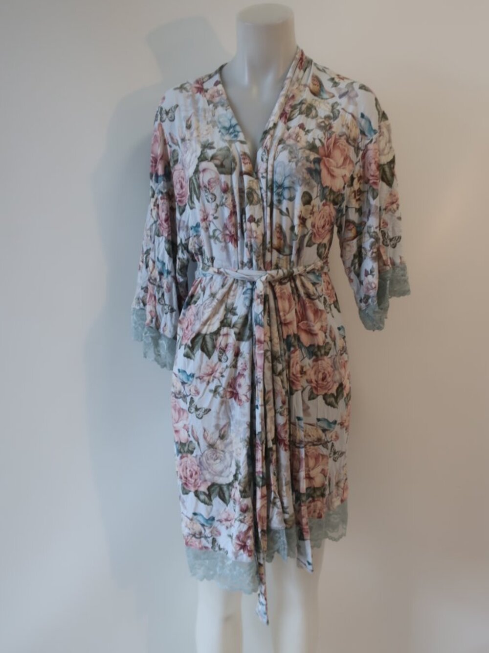 Womens Posh Peanut (Item- 937) Multicolor Rose Flora Robe S/M - Picture 5 of 7